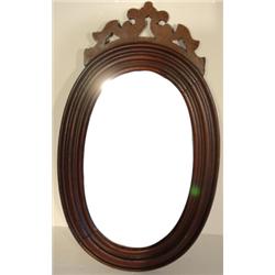 VICTORIAN WALNUT OVAL MIRROR