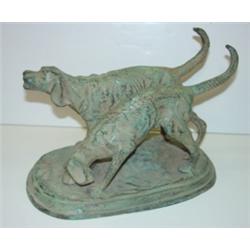 METALWARE STATUETTE OF DOGS