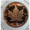 Image 2 : Canada Maple Leaf 1 Ounce .999 Fine Copper Coin