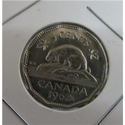 1962 Canadian 5 Cent Coin
