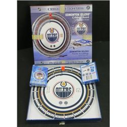 Edmonton oilers Wooden 10" Diam Cribbage Board