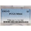 Image 3 : 1902-O MORGAN SILVER DOLLAR PCGS MS64