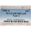 Image 3 : 1981-S TYPE I ROOSEVELT DIME PCGS PR70 DCAM