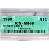 Image 3 : 1995 AMERICAN SILVER EAGLE ICG MS69