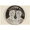 Image 1 : 1 TROY OZ .999 FINE SILVER ROUND ELECTION' 80