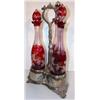 Image 1 : ORNATE 3 PC. BOHEMIAN GLASS DECANTER SET