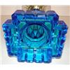 Image 4 : BLUE & CLEAR SANDWICH GLASS TABLE LAMP