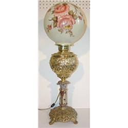 ORNATE BRASS BANQUET LAMP