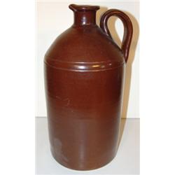 BROWN STONEWARE HANDLED JUG