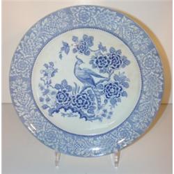 14 BLUE TRANSFERWARE PLATES