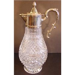CLEAR GLASS TEAPOT WITH SILVER PLATE TOP
