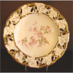 LARGE FLORAL & GILT DEC. CHARGER
