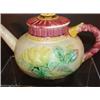 Image 2 : 3 PC. MAJOLICA TEA SET