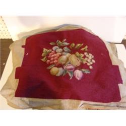 LOT OF 8 ASSORTED NEEDLEPOINT SEAT CUSHION COVERS