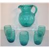 Image 1 : VICTORIAN AQUA BLUE GLASS WATER SET