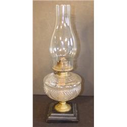 OIL LAMP WITH CLEAR GLASS BOWL
