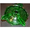 Image 4 : PR. OF GREEN GLASS CANDLESTICKS