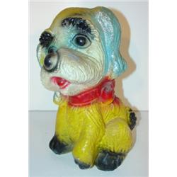CHALKWARE DOG BANK STATUETTE