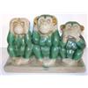 Image 1 : ART POTTERY STATUETTE OF 3 MONKEYS