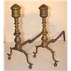 Image 1 : PR. OF PERIOD CHIPPENDALE BRASS ANDIRONS