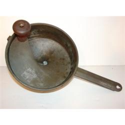 PRIMITIVE METALWARE HANDLED STRAINER