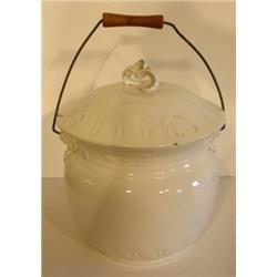IRONSTONE HANDLED CHAMBER POT