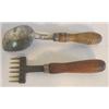 Image 2 : 2 PC. LOT OF WOODEN HANDLED UTENSILS