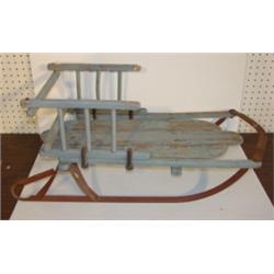 PRIMITIVE WOODEN CHILD'S SLEIGH