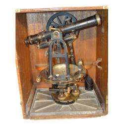 EARLY SURVEYING TRANSIT WITH CASE
