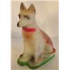 Image 1 : CHALKWARE SEATED DOG STATUETTE
