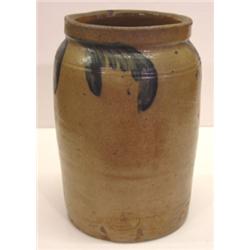 BLUE DEC. REMMEY STONEWARE CROCK