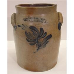 BLUE DEC. PENNSYLVANIA STONEWARE CROCK