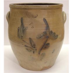 BLUE DEC. NEW YORK STONEWARE CROCK