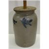 Image 2 : BLUE DEC. STONEWARE BUTTER CHURN
