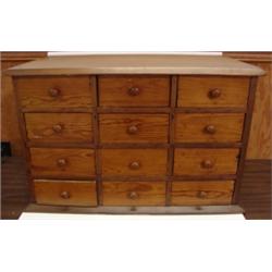 PRIMITIVE 12 DRAWER TABLE TOP CHEST