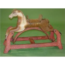 PRIMITIVE WOODEN CHILD'S ROCKING HORSE