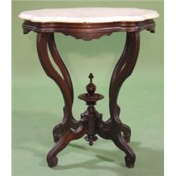 VICTORIAN WALNUT MARBLE TOP TABLE