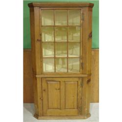 EASTERN SHORE HEART PINE CORNER CUPBOARD