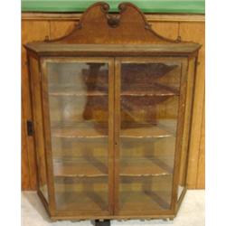 VICTORIAN OAK HANGING CHINA CABINET