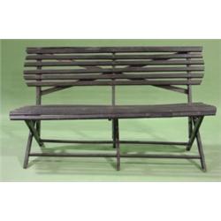 EARLY WOODEN FOLDING BENCH