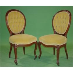 PR. OF VICTORIAN WALNUT SIDE CHAIRS