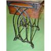 Image 4 : WALNUT STAND WITH WROUGHT IRON BASE