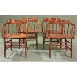 SET OF 4 OAK CAPTAIN'S CHAIRS