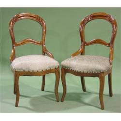 PR. OF VICTORIAN WALNUT SIDE CHAIRS