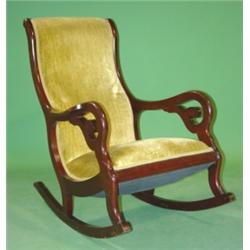 VICTORIAN MAHOGANY LINCOLN ROCKER