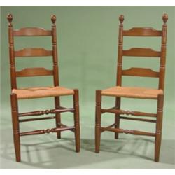 PR. OF LADDER BACK SIDE CHAIRS