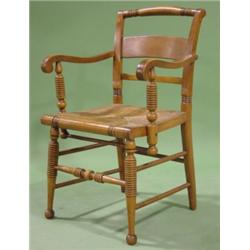 CONTEMP. RUSH BOTTOM ARM CHAIR