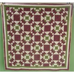 AMERICAN HAND SEWN QUILT