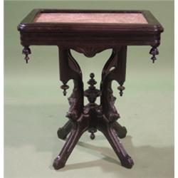 VICTORIAN WALNUT MARBLE TOP TABLE