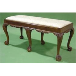 CHIPPENDALE STYLE MAHOGANY BENCH